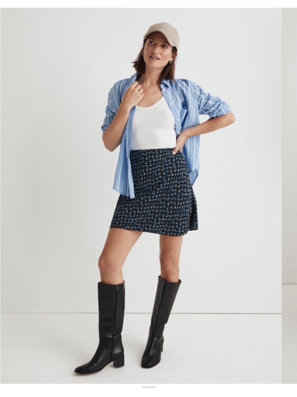 Madewell The Layton Mini Slip Skirt in Floral